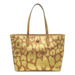 Leopard Mcm Metallic Tote Handbag